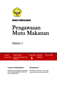 Pengawasan Mutu Makanan